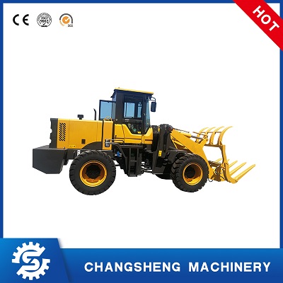 带抓斗的原木装载机